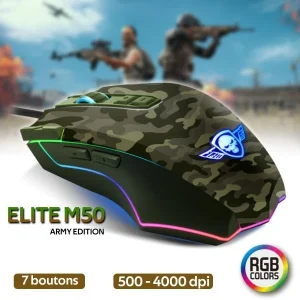 Souris filaire Gamer Spirit of Gamer Elite-M50 Army Edition RGB (Motif Camouflage)