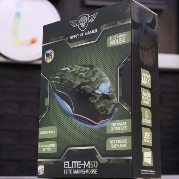 Souris filaire Gamer Spirit of Gamer Elite-M50 Army Edition RGB (Motif Camouflage) – Image 7